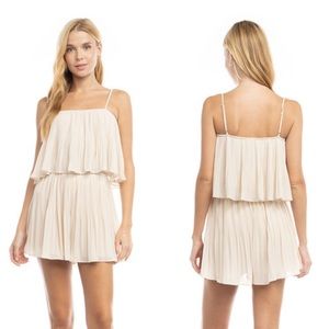 Strappy short pleated romper. NEW